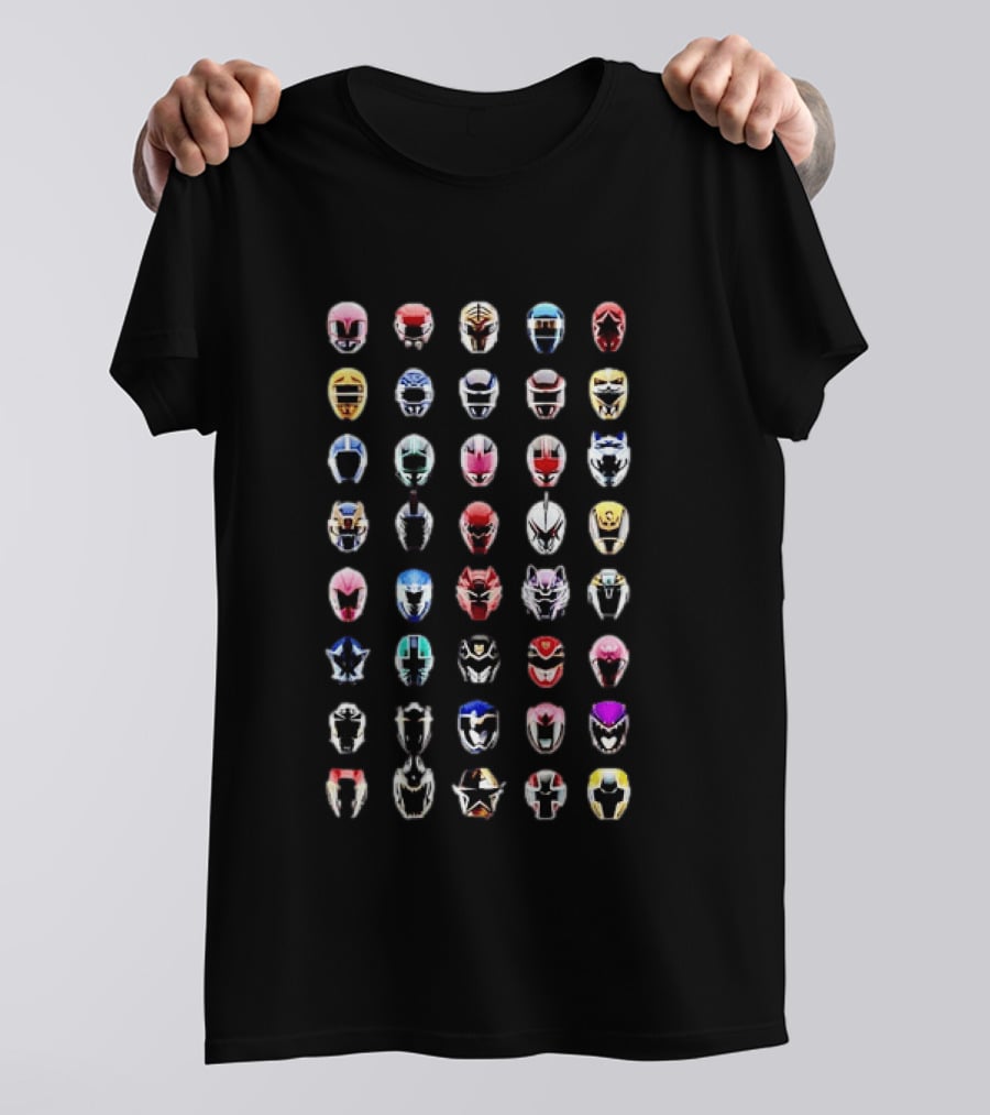 Power Rangers Helmet Compilation Super Sentai Collection T-Shirt