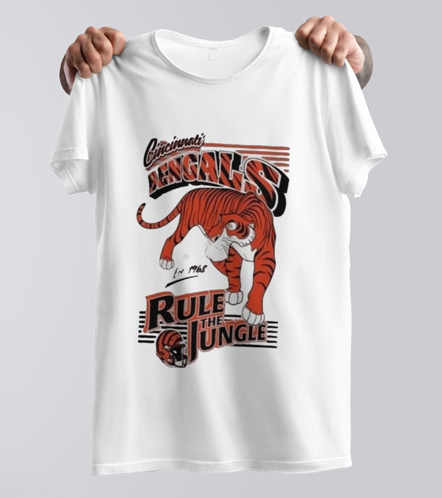 Cincinnati Bengals Rule The Jungle Tiger Graphic NFL Fan T-Shirt