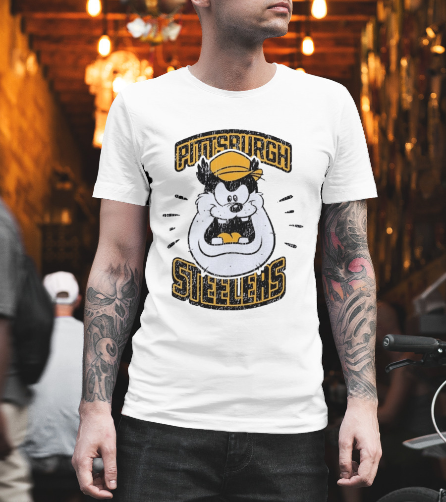 Pittsburgh Steelers Taz Distressed T-Shirt