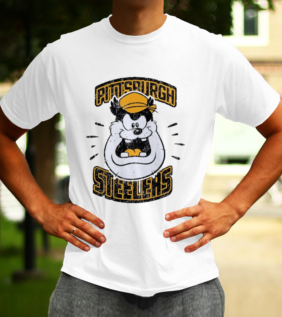 Pittsburgh Steelers Taz Distressed T-Shirt