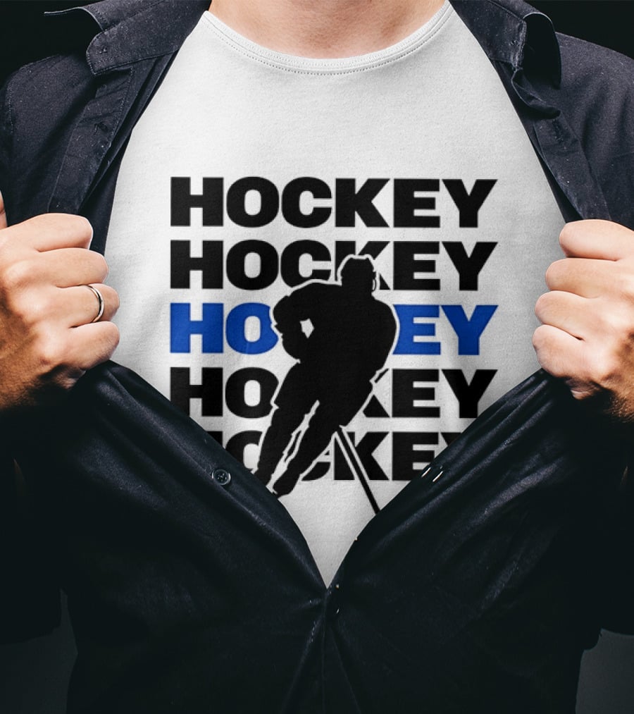 Hockey Player Action Stance Repeated T-Shirt