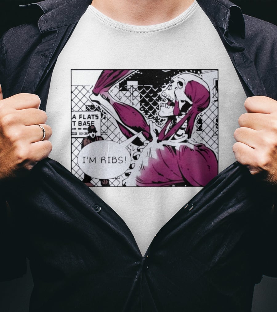 I'm Ribs Comic Panel Skeleton Pop Art Muscular Anatomy T-Shirt