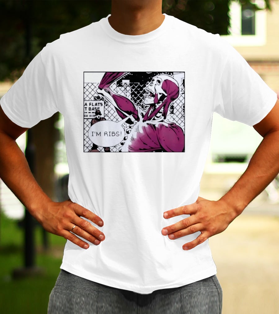 I'm Ribs Comic Panel Skeleton Pop Art Muscular Anatomy T-Shirt