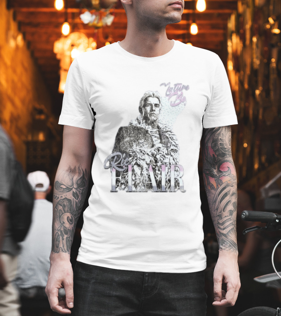 Ric Flair Nature Boy Classic Wrestling Style Black And White T-Shirt