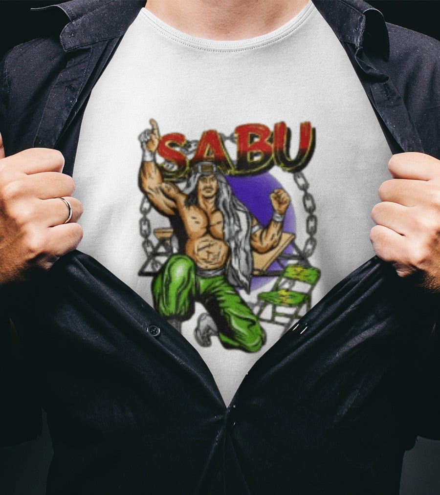 Beyondhumanmerch The Great Sabu Wrestling Character Chains And Table T-Shirt