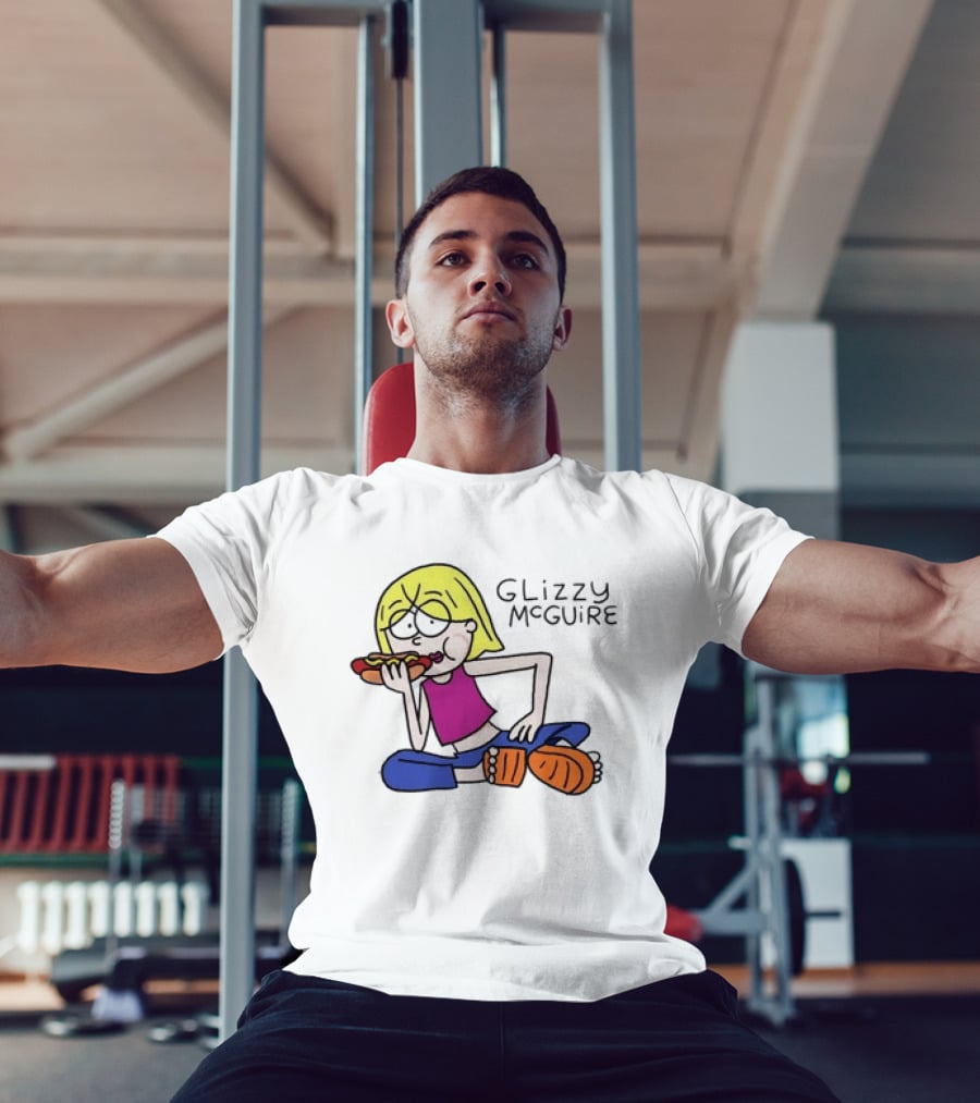 Glizzy McGuire Cartoon Character Eating Hot Dog T-Shirt