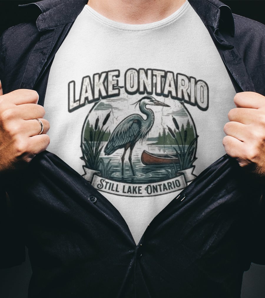 Lake Ontario Still Lake Ontario Great Lakes Canadian Pride T-Shirt