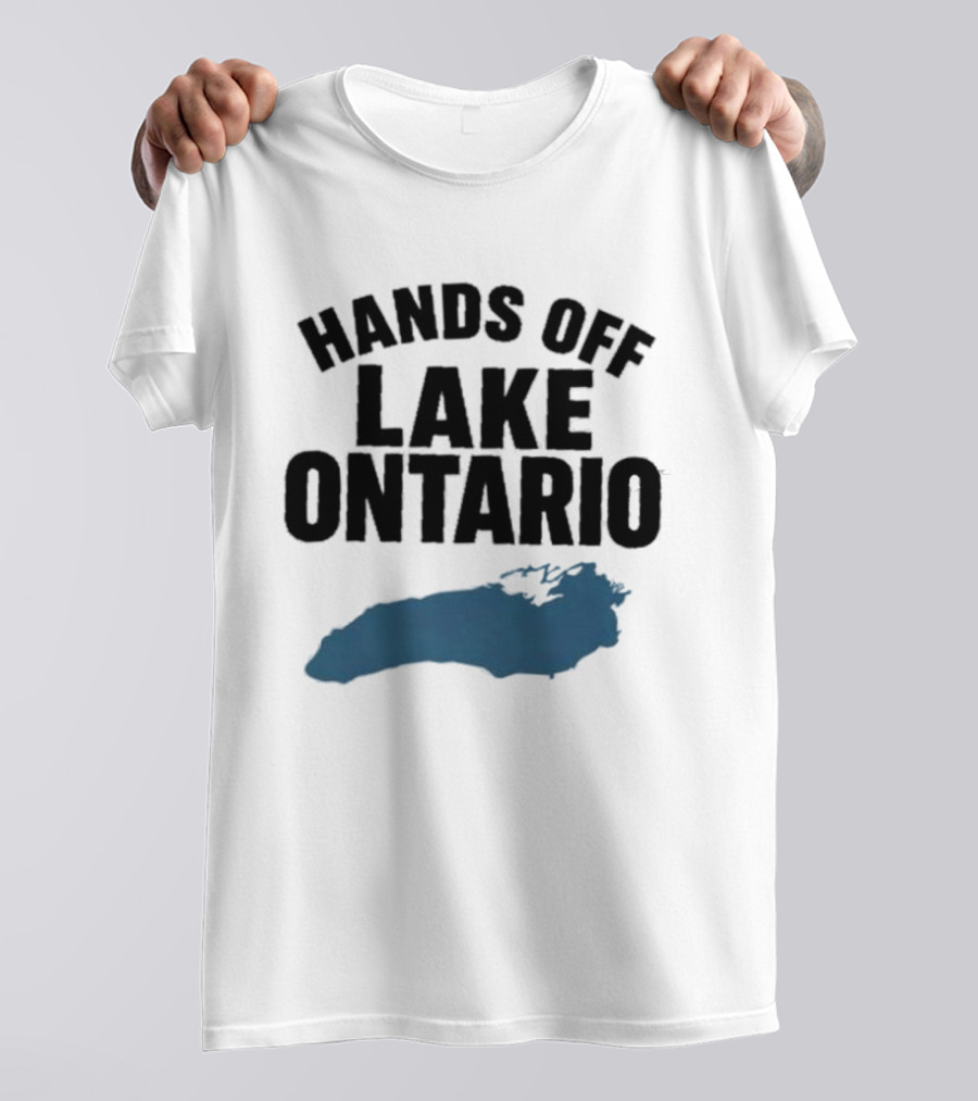 Hands Off Lake Ontario Blue Map T-Shirt