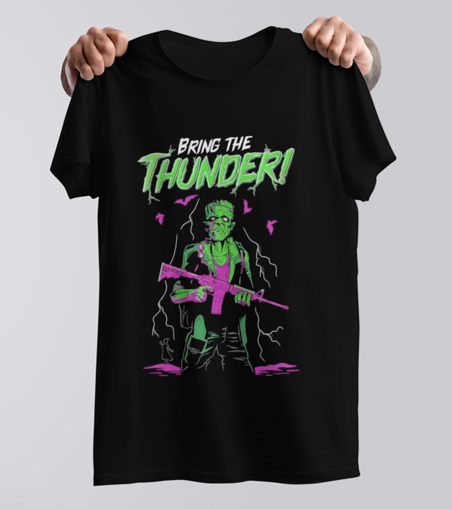 Bring The Thunder Halloween Zombie Soldier With Rifle T-Shirt