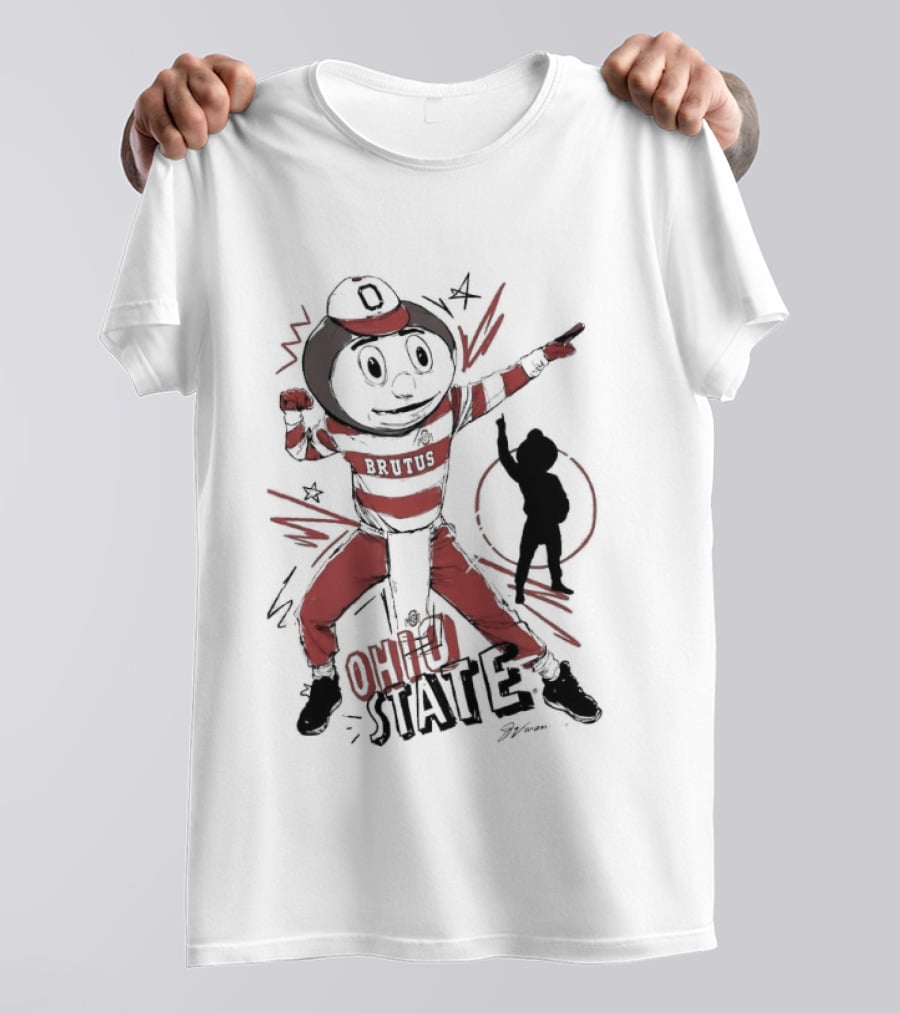 Ohio State Brutus Buckeye Flexing T-Shirt