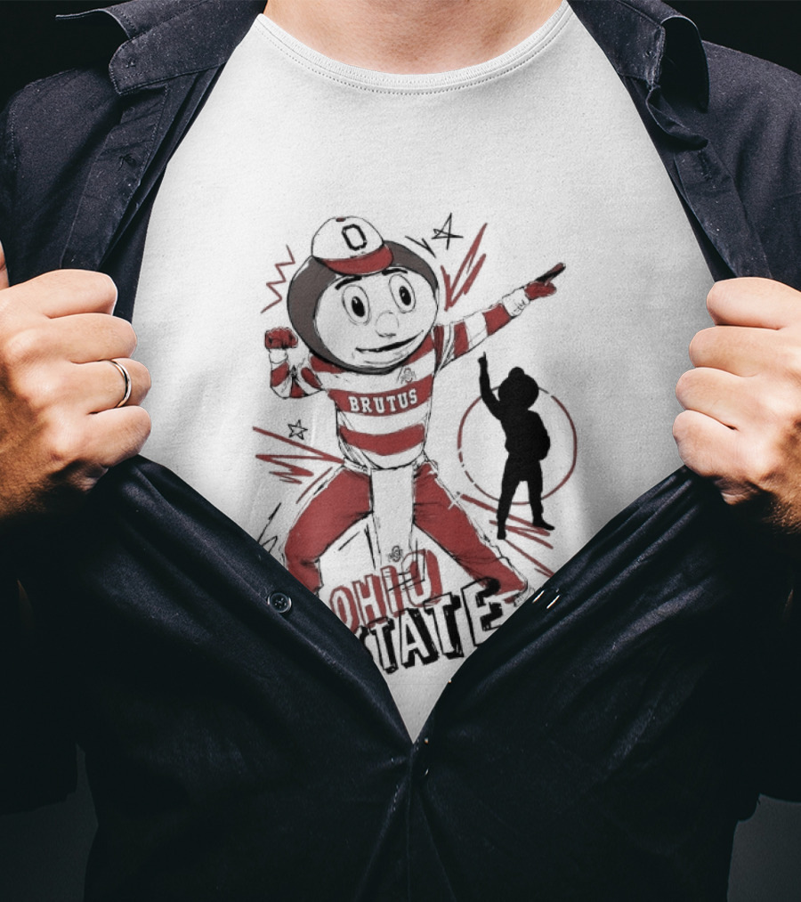 Ohio State Brutus Buckeye Flexing T-Shirt