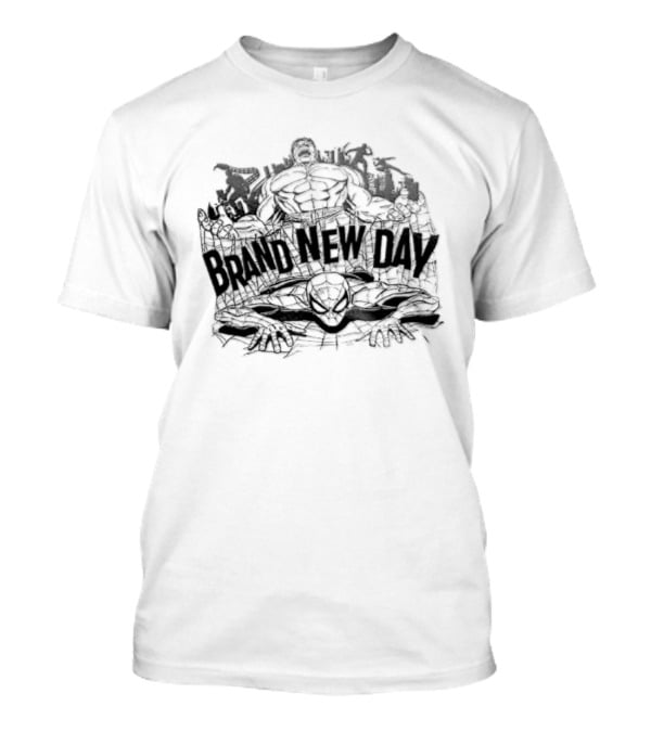 Spider Man Hulk Brand New Day Dynamic Cityscape Marvel Adventure T-Shirt