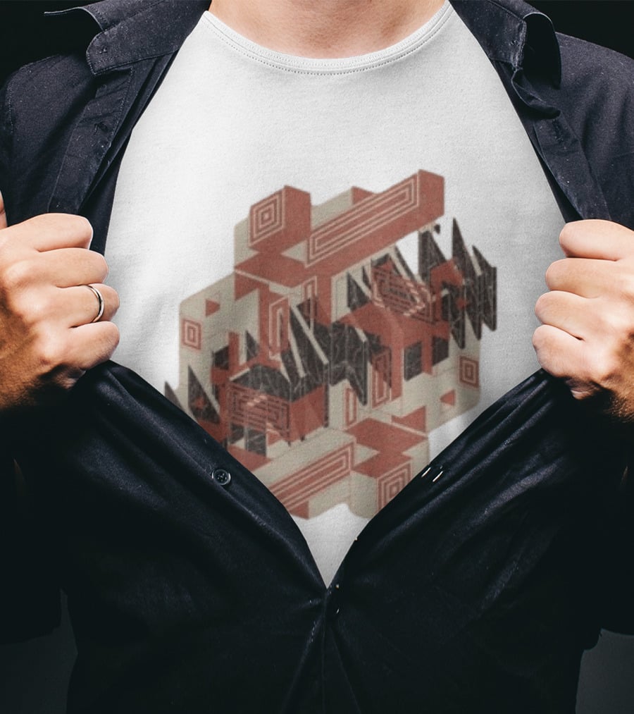 The Mars Volta Store Blocks Tan Geometric Optical Illusion T-Shirt