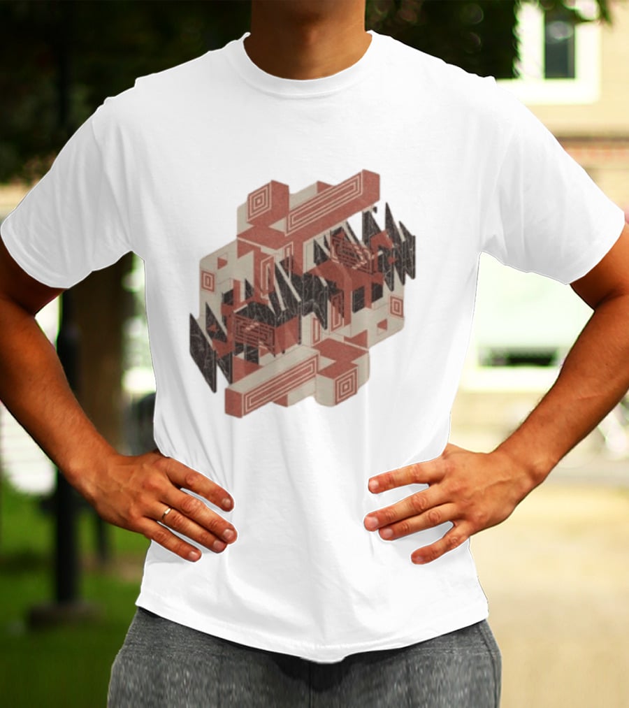 The Mars Volta Store Blocks Tan Geometric Optical Illusion T-Shirt