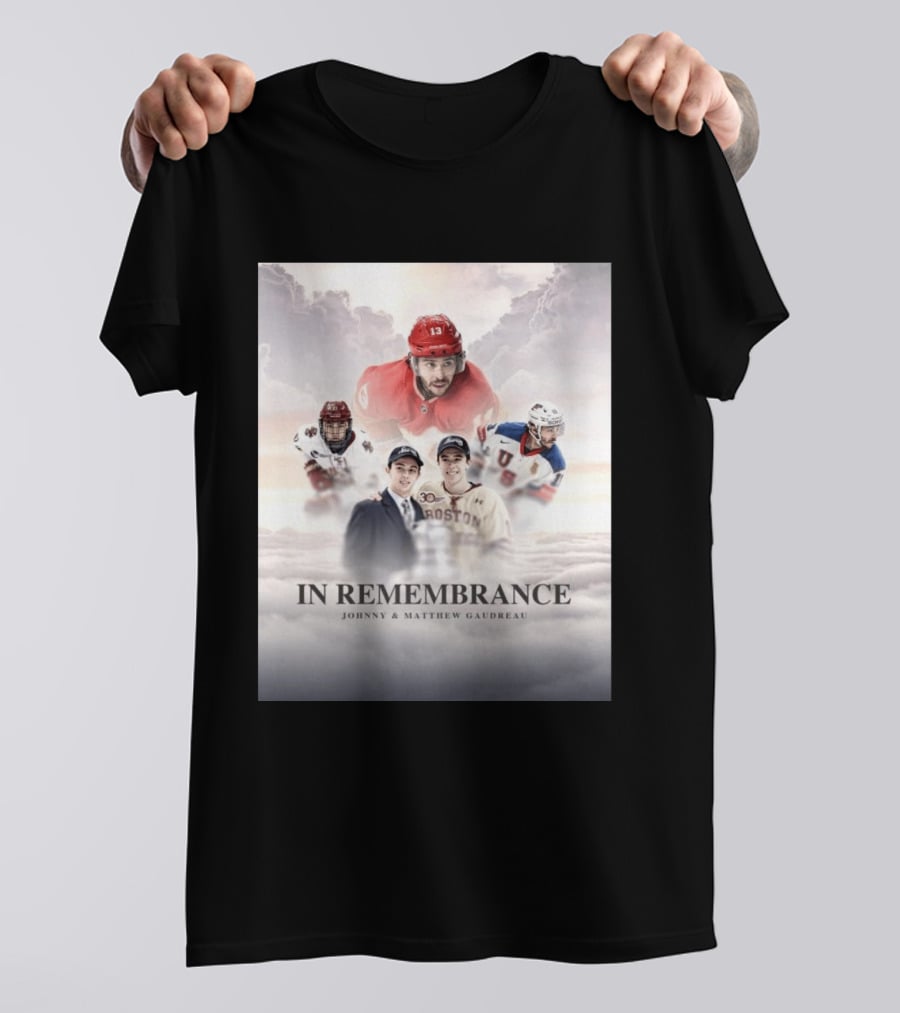 In Remembrance Johnny & Matthew Gaudreau Hockey Tribute With Boston And USA Jerseys T-Shirt