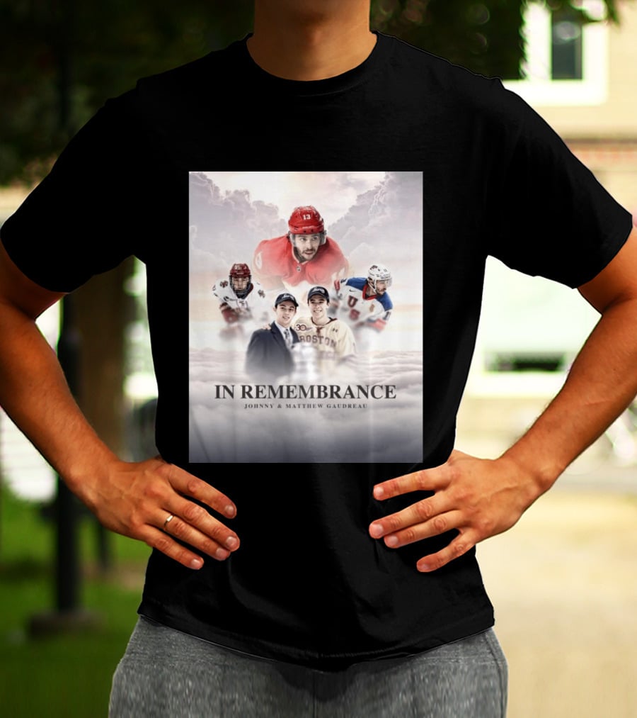 In Remembrance Johnny & Matthew Gaudreau Hockey Tribute With Boston And USA Jerseys T-Shirt