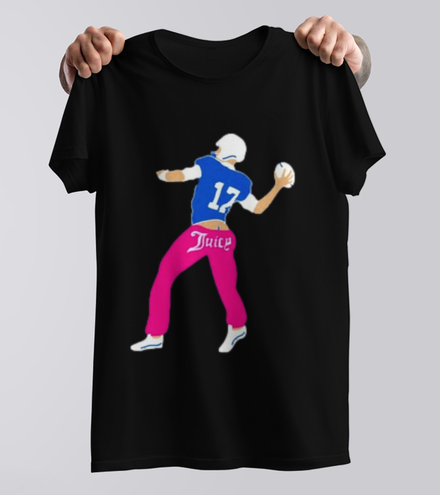 Josh Allen 17 Juicy Football Player Buffalo Bills Fans Retro Series T-Shirt
