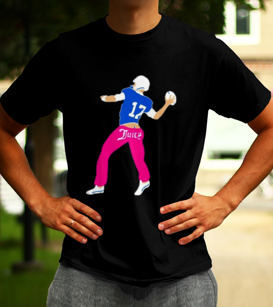 Josh Allen 17 Juicy Football Player Buffalo Bills Fans Retro Series T-Shirt