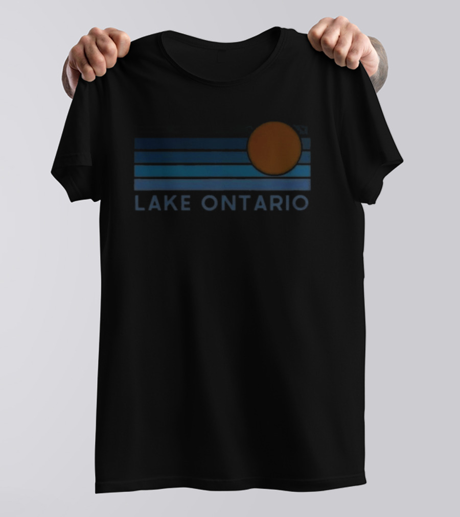 Lake Ontario Sunset Over Great Lakes Horizon T-Shirt