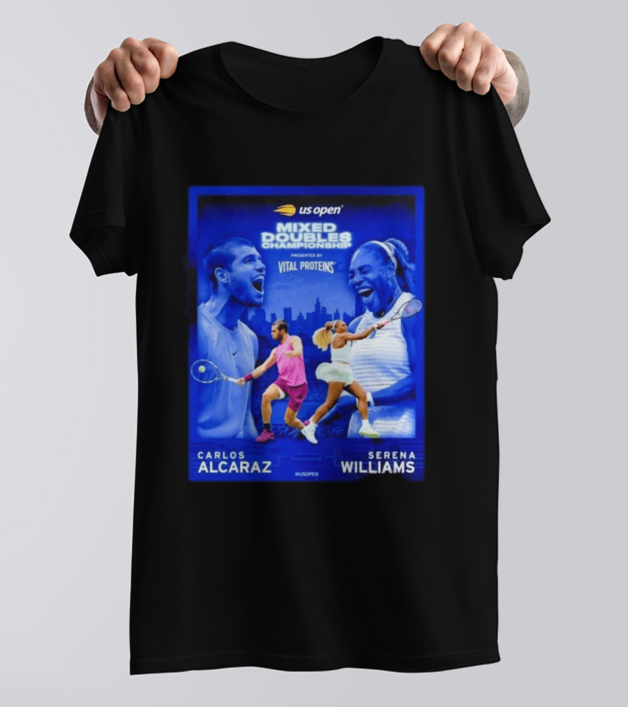 US Open Mixed Doubles Championship Carlos Alcaraz Serena Williams Vital Proteins T-Shirt