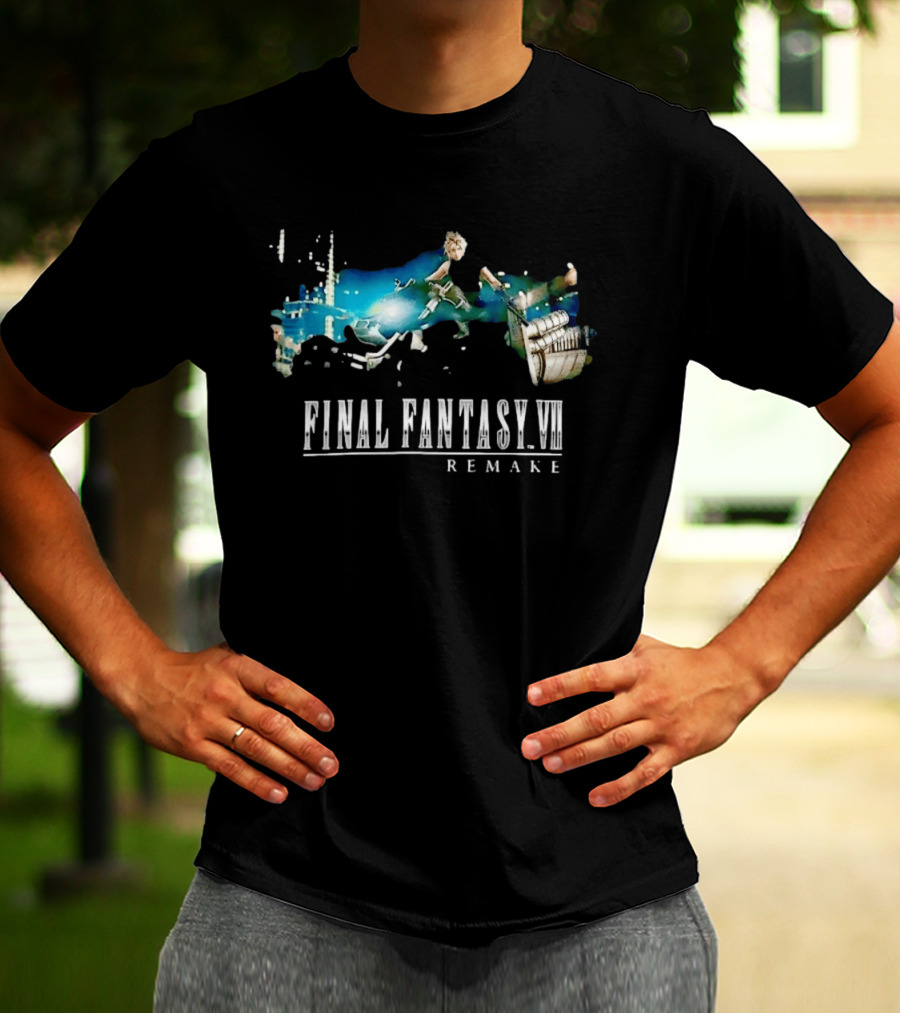Cloud Strife Motorcycle Chase Final Fantasy VII Remake T-Shirt