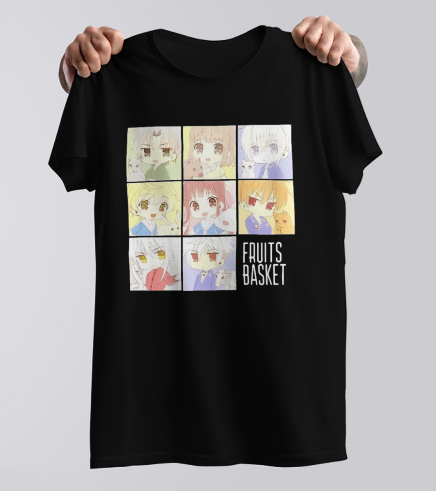 Fruits Basket Chibi Characters Grid With Cute Kawaii Anime T-Shirt