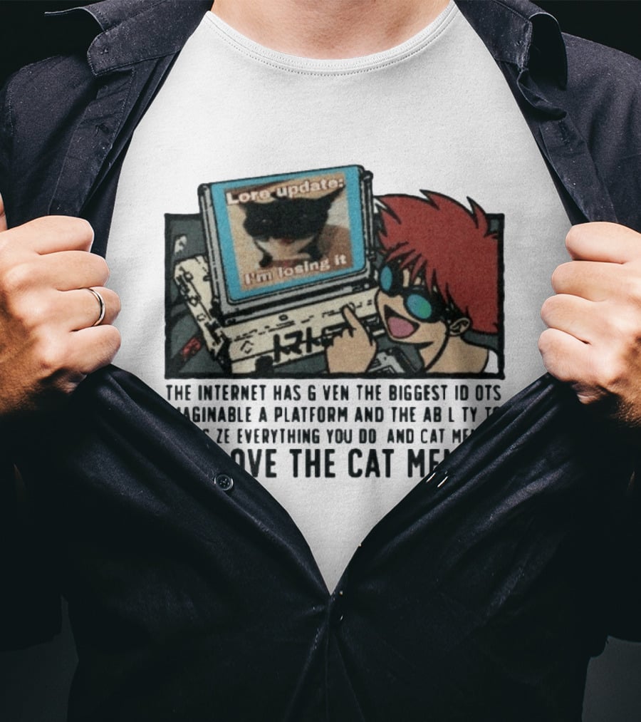 Edward Cowboy Bebop Internet Idiots Cat Memes Lore Update I'm Losing It T-Shirt