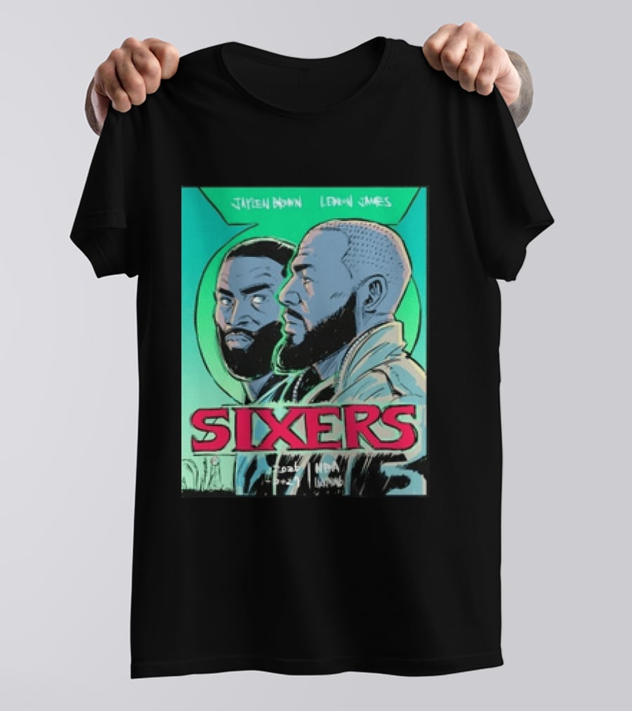 Jaylen Brown Lebron James Sixers NBA Lanterns T-Shirt