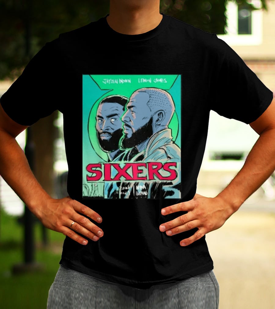 Jaylen Brown Lebron James Sixers NBA Lanterns T-Shirt