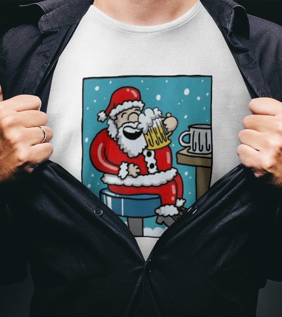 Santa Claus It's The Most Wonderful Time For A Beer Christmas T-Shirt