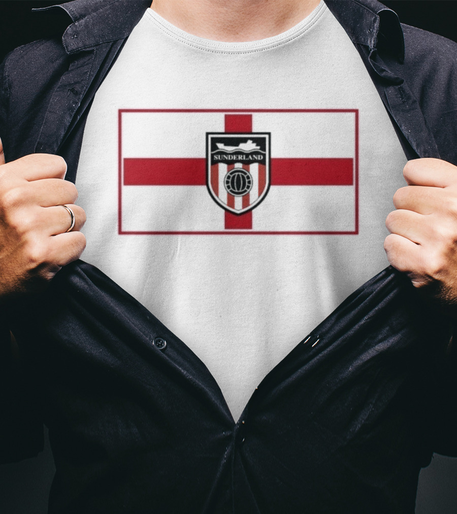 Sunderland AFC St George Cross Crest Flag Soccer Team T-Shirt