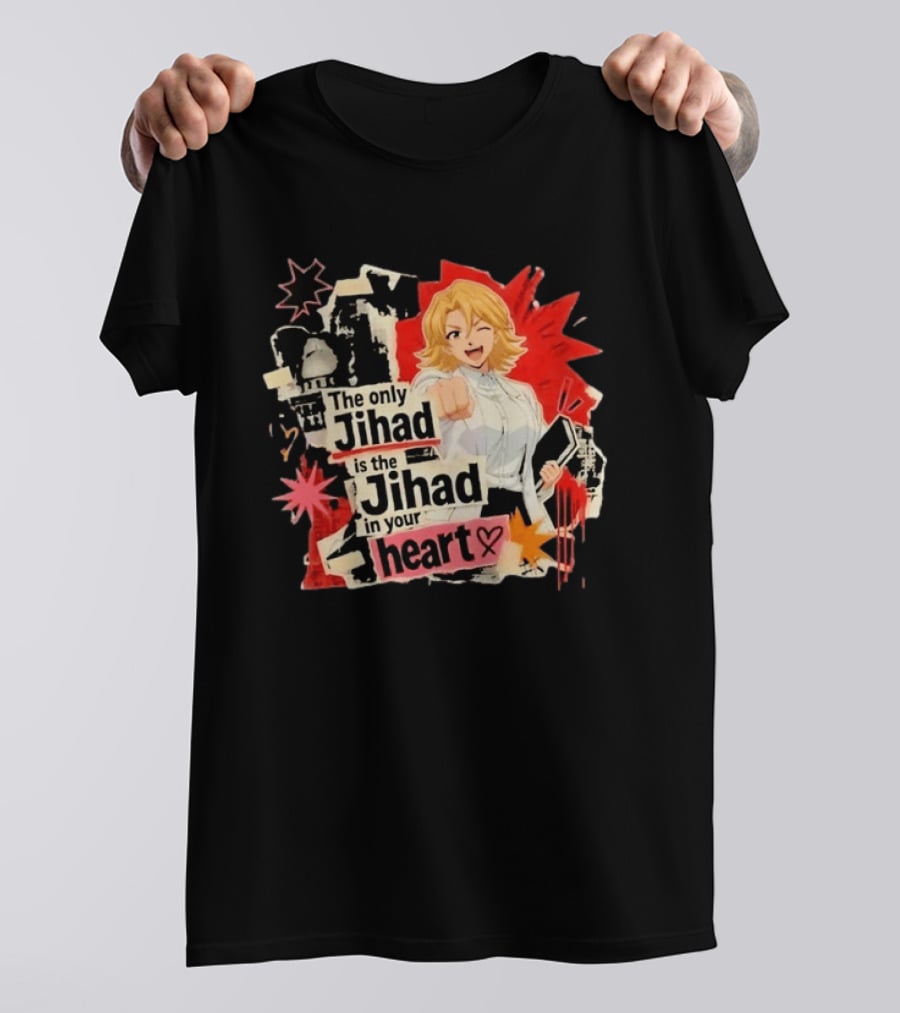 The Only Jihad Is The Jihad In Your Heart Anime Red Black Starburst Manga T-Shirt