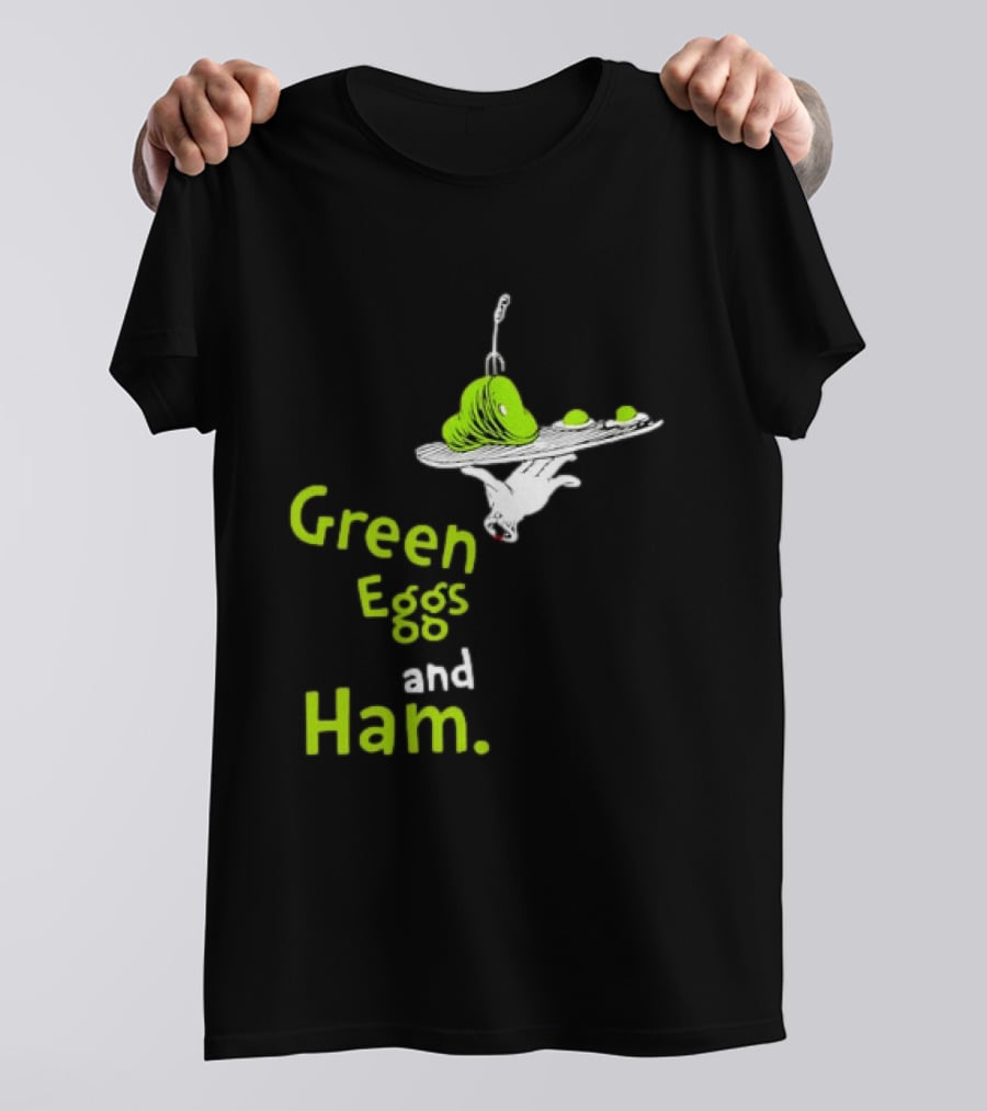 Dr Seuss Green Eggs And Ham Plate Illustration Classic Children's Book T-Shirt