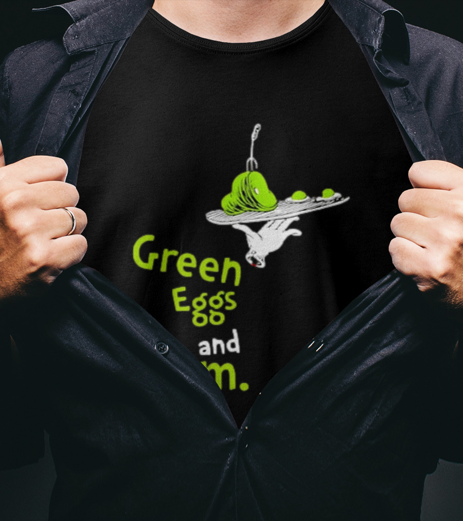 Dr Seuss Green Eggs And Ham Plate Illustration Classic Children's Book T-Shirt
