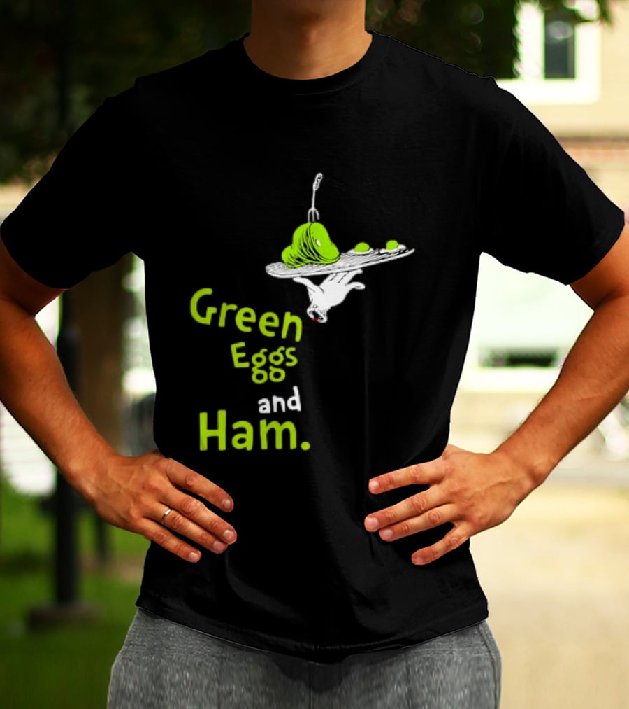 Dr Seuss Green Eggs And Ham Plate Illustration Classic Children's Book T-Shirt