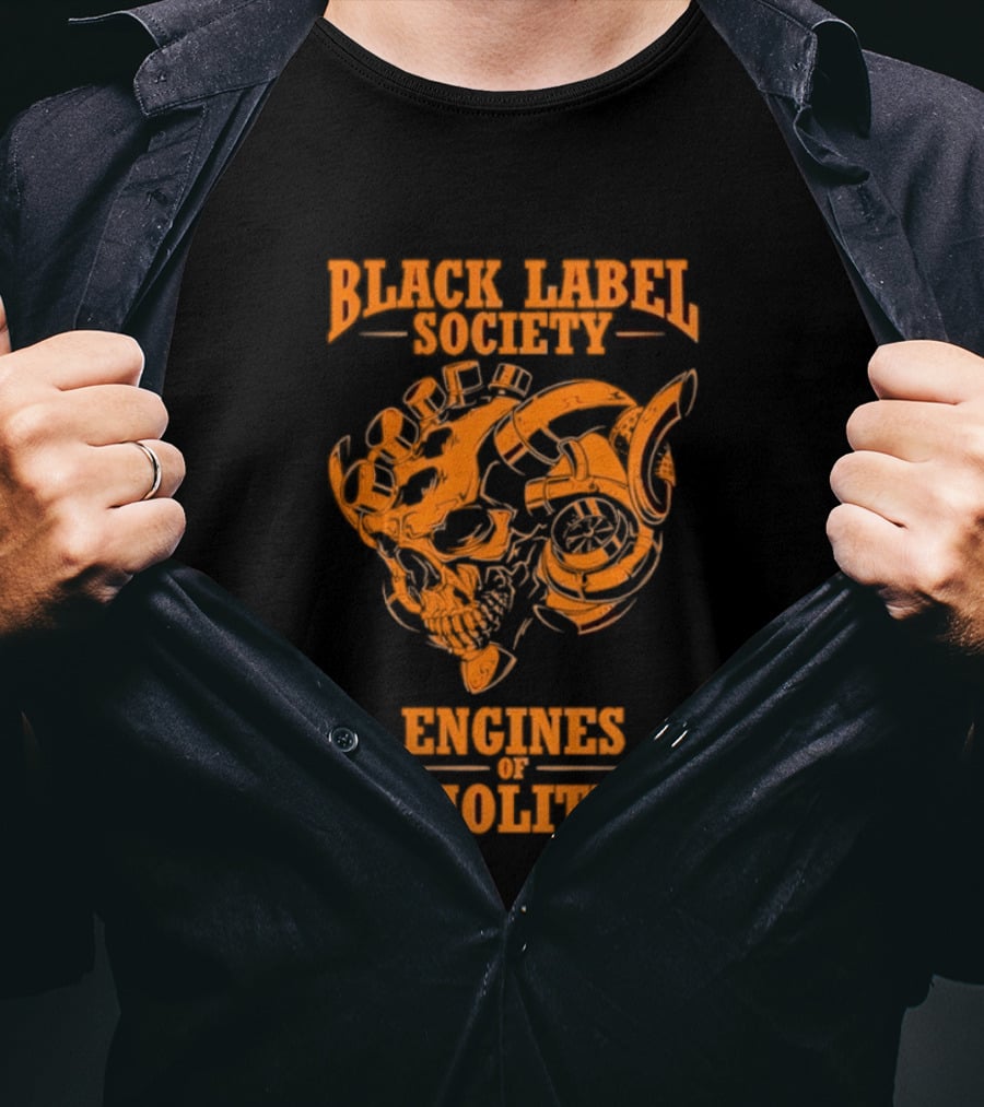 Black Label Society Engines Of Demolition Skull T-Shirt