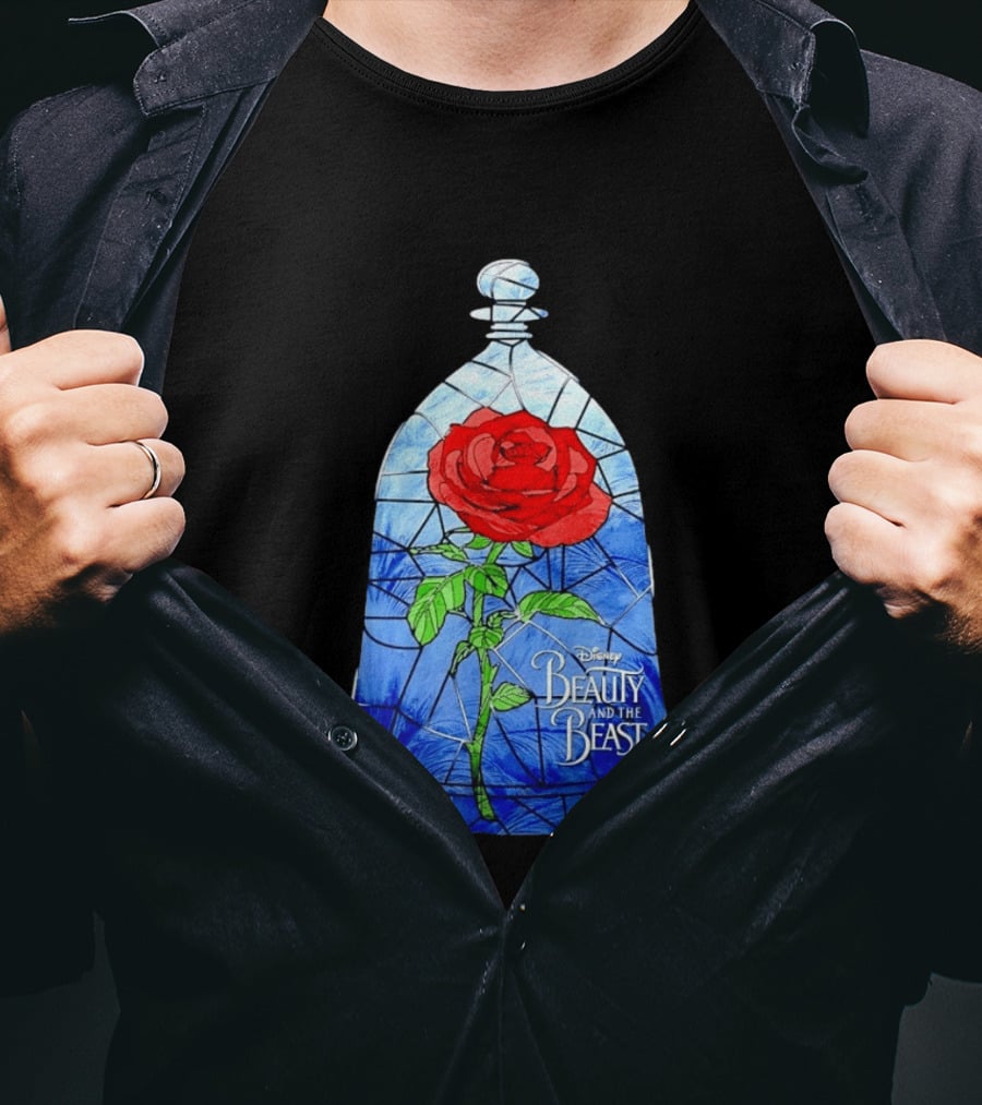 Disney Beauty And The Beast Stained Glass Rose Enchantment T-Shirt