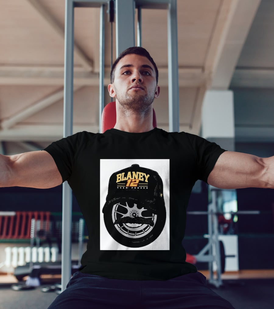 Blaney 12 Team Penske Mustache Racing Fan Gear T-Shirt