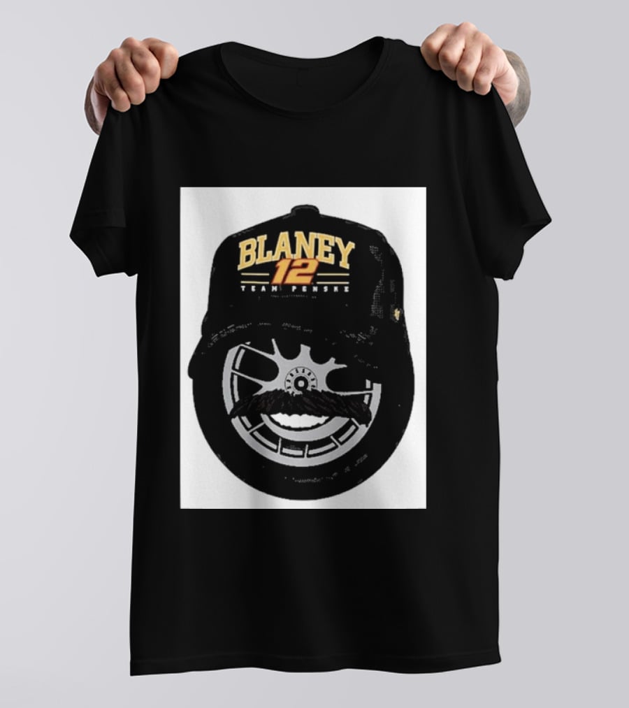 Blaney 12 Team Penske Mustache Racing Fan Gear T-Shirt