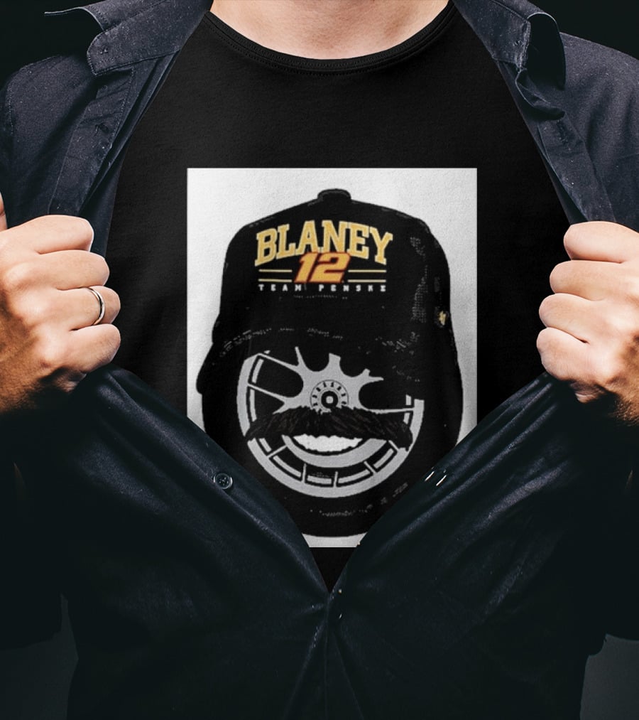 Blaney 12 Team Penske Mustache Racing Fan Gear T-Shirt