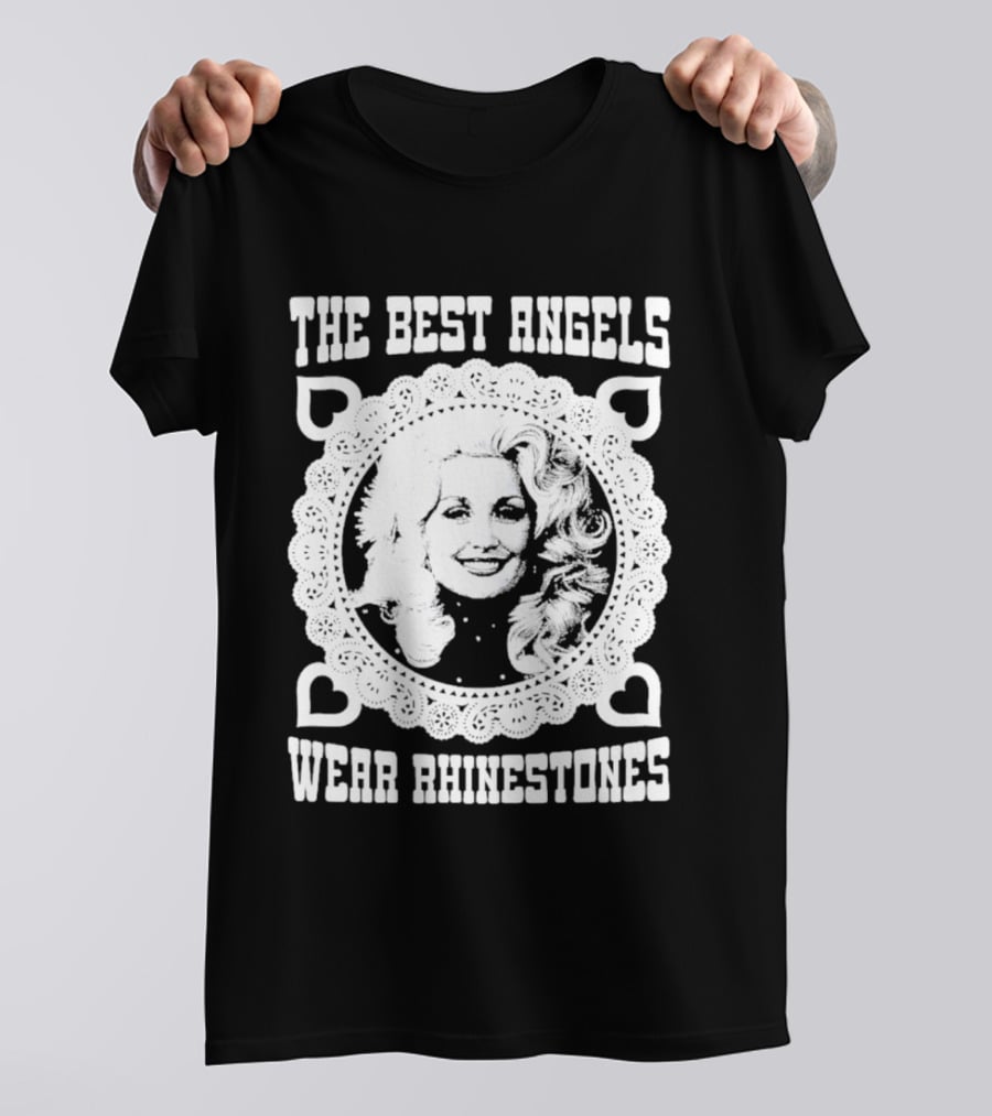 The Best Angels Wear Rhinestones Vintage Lace T-Shirt