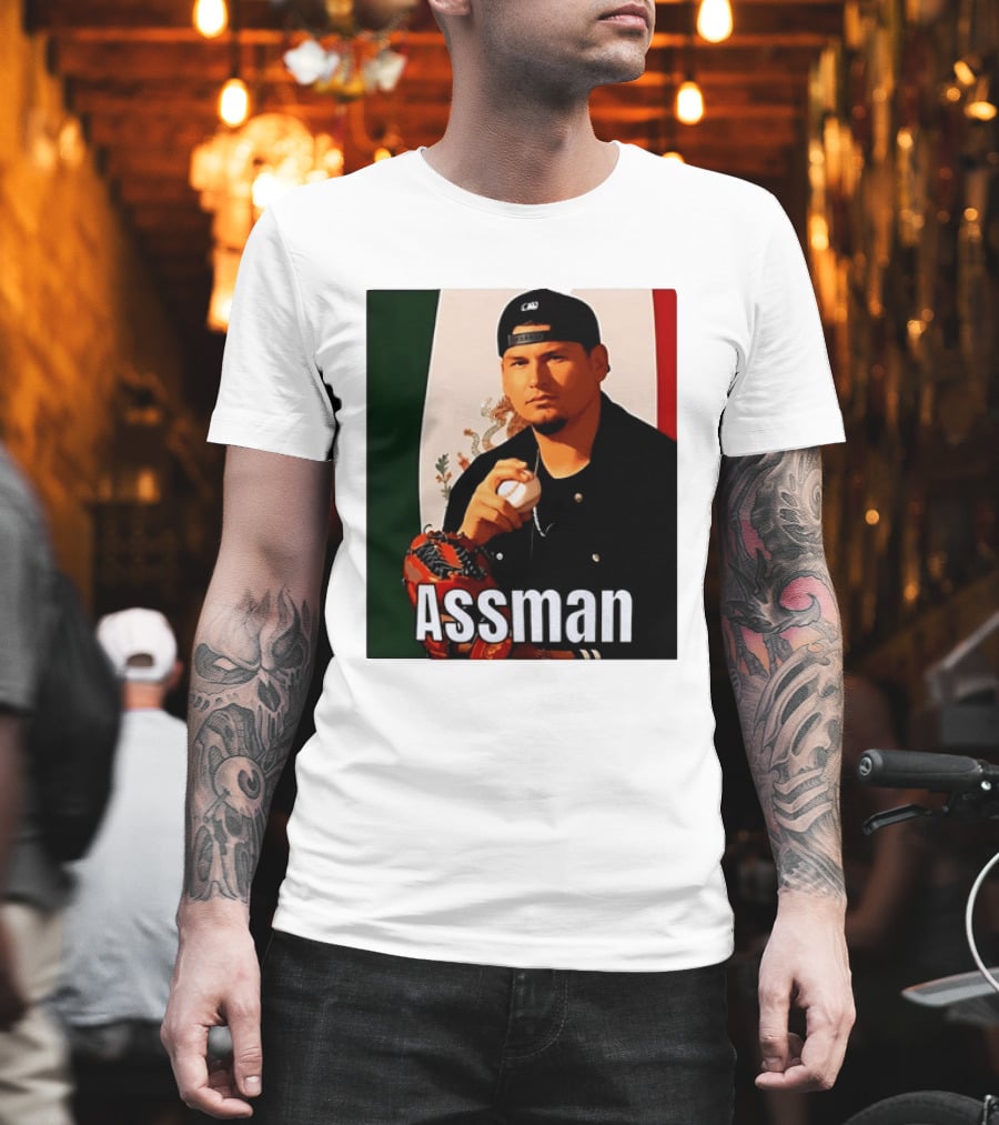 Assman Baseball Player Mexico Flag Baseball Glove Cap T-Shirt