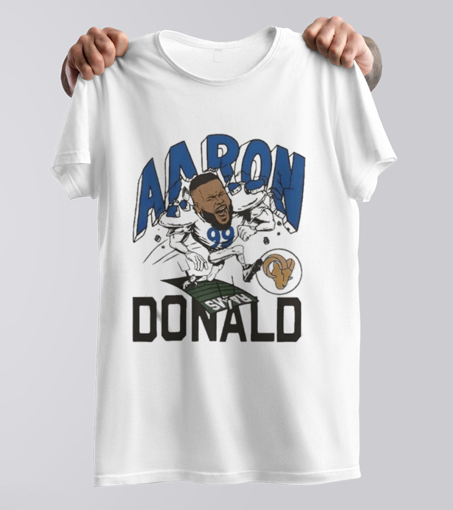 Los Angeles Rams Aaron Donald Caricature Artistry T-Shirt