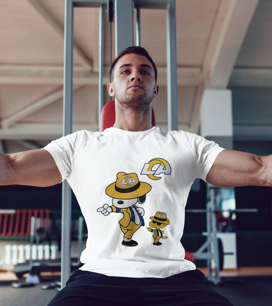Los Angeles Rams Snoopy Woodstock LA Collaboration Dancing T-Shirt