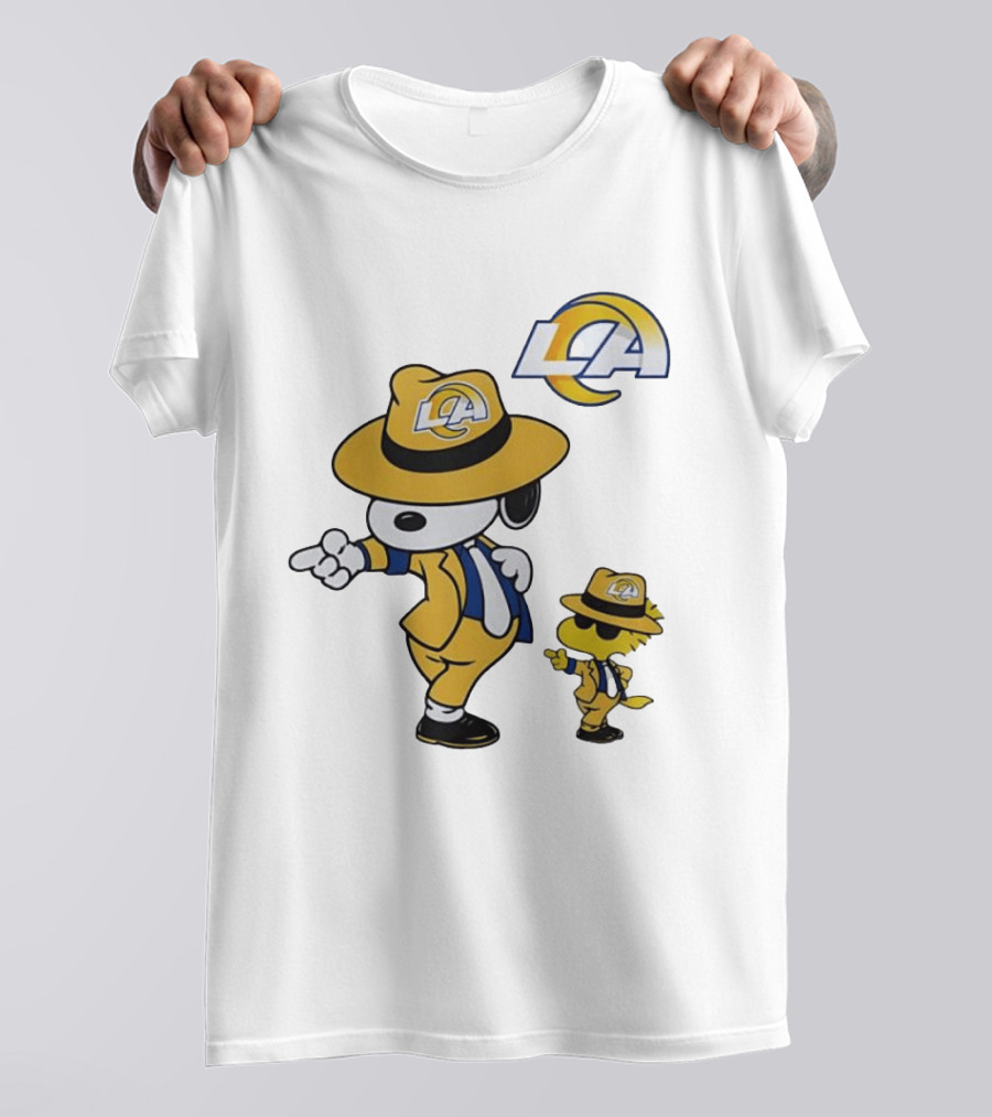 Los Angeles Rams Snoopy Woodstock LA Collaboration Dancing T-Shirt