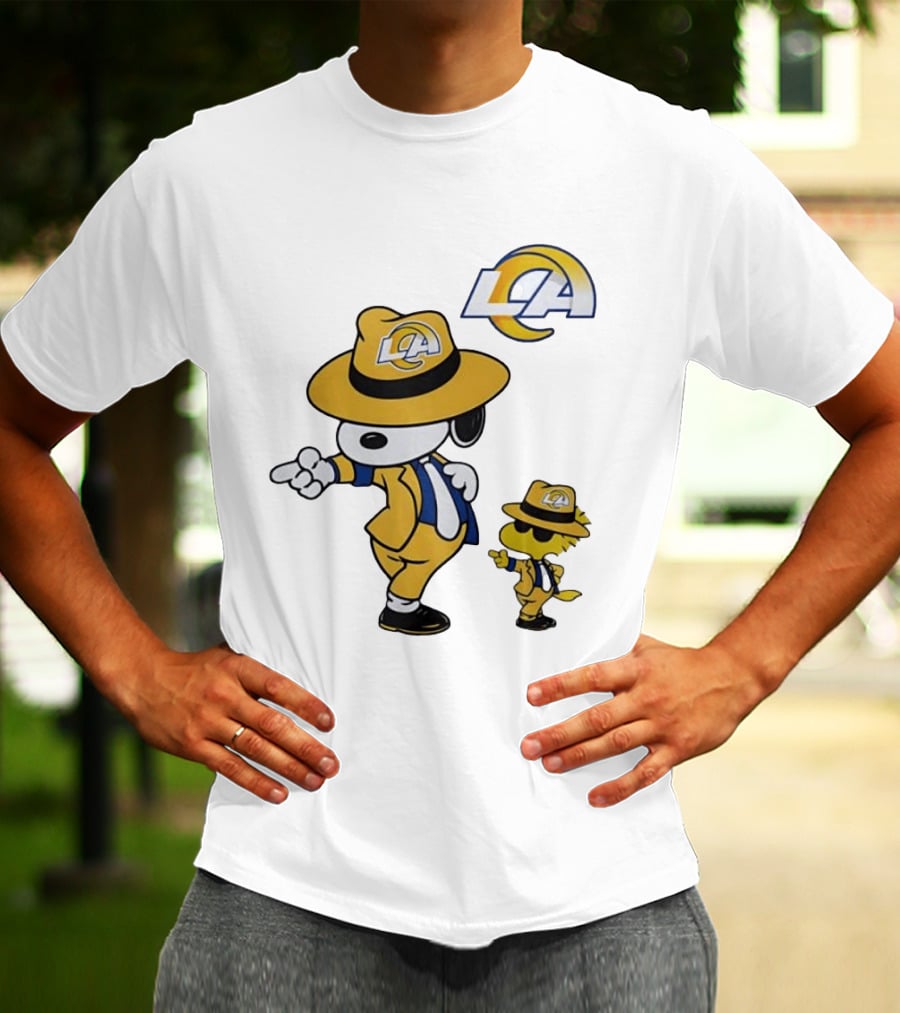 Los Angeles Rams Snoopy Woodstock LA Collaboration Dancing T-Shirt