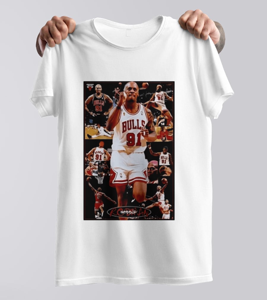 Dennis Rodman Chicago Bulls 91 Iconic NBA Basketball Highlights T-Shirt