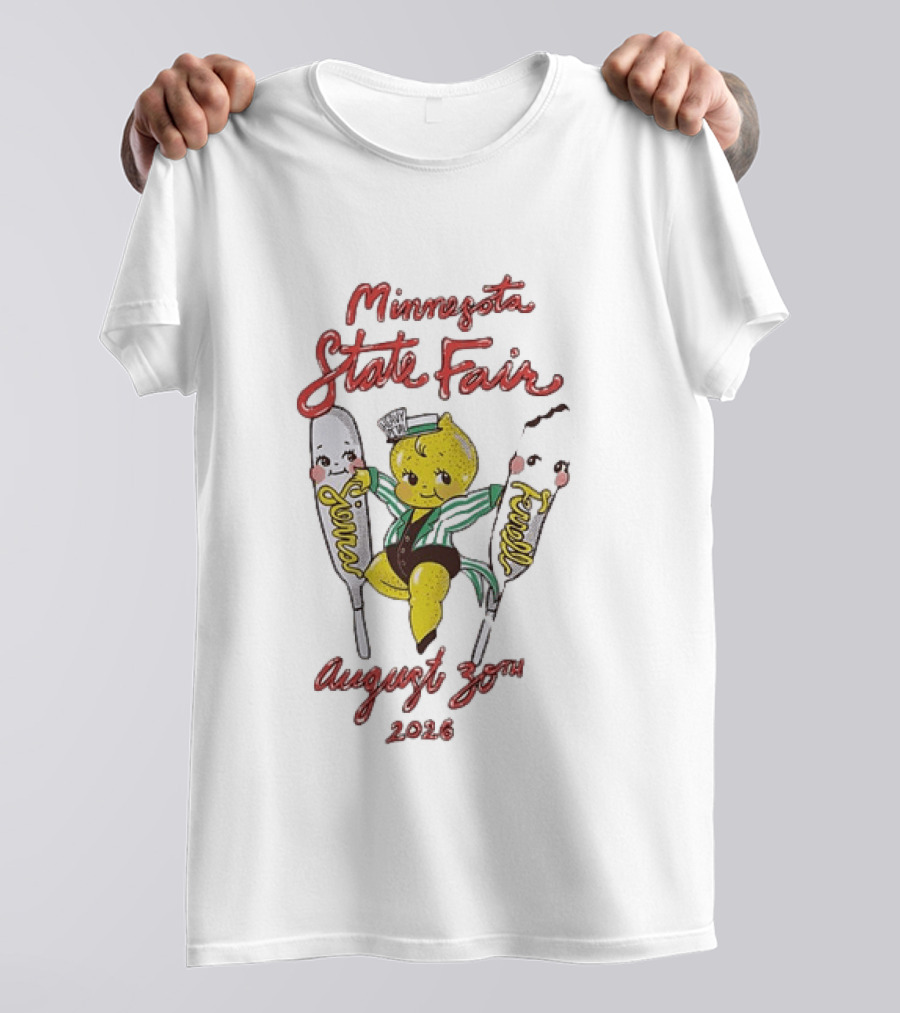 Minnesota State Fair August 30th 2026 Lemon Character With Corn Dogs T-Shirt