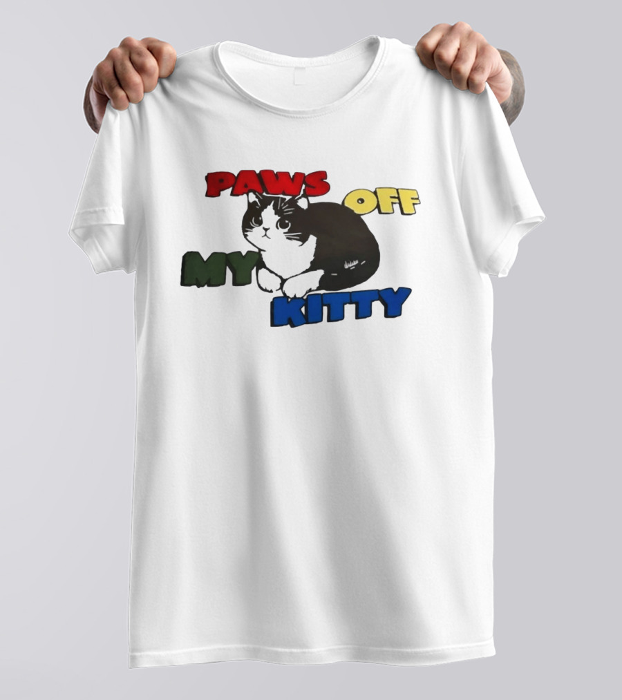 Paws Off My Kitty Cat Vintage Style Pet Lover T-Shirt