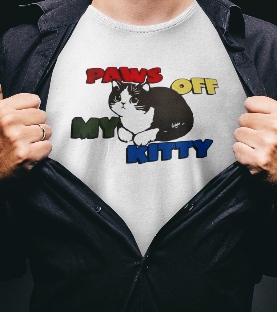 Paws Off My Kitty Cat Vintage Style Pet Lover T-Shirt